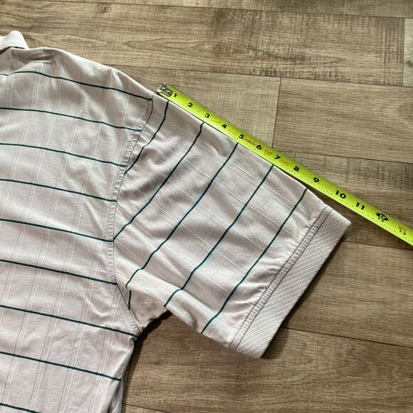 Izod Mens Shirt Short Sleeve Polo Size XXL Gray Striped 100% Cotton - Picture 7 of 7